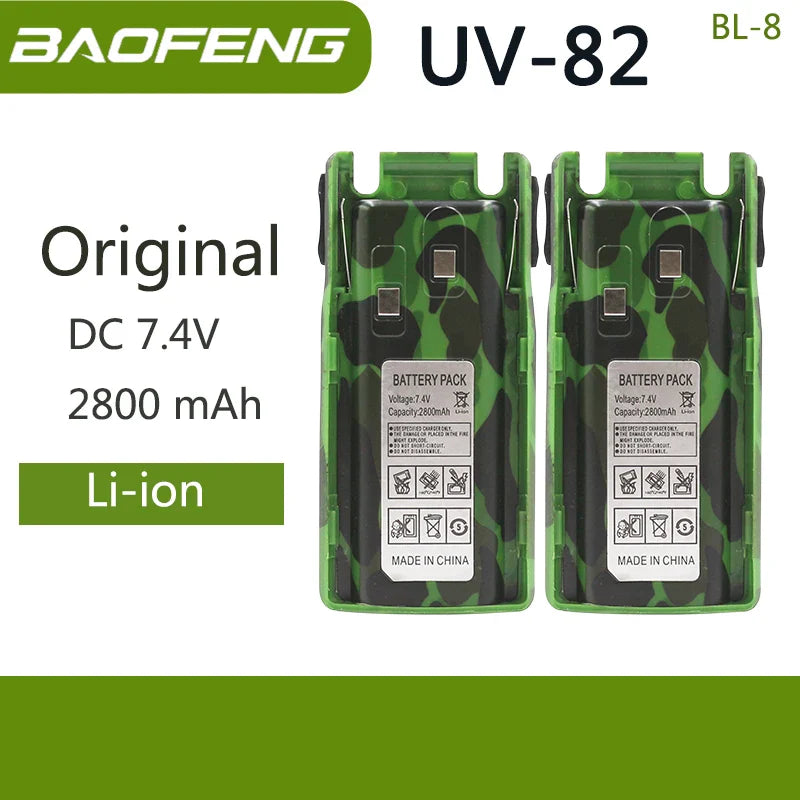 Baofeng UV 82 BL-8 Battery Walkie Talkie Ham Radio 2800/3800/4200 mAh Enlarge UV82 Plus UV-8D UV-82WX Original Radio Accessories