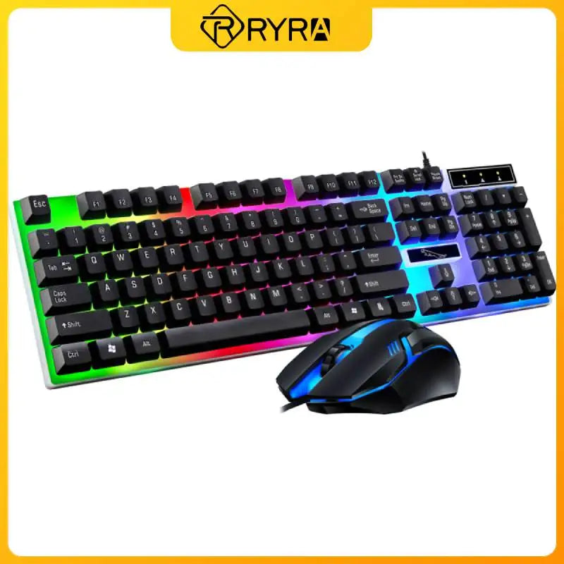 RYRA Keyboard Mouse Set G21B-RGB-BA Mechanical Gaming Keyboard And Mouse Combo Wired RGB LED For Computer Laptop Gamer