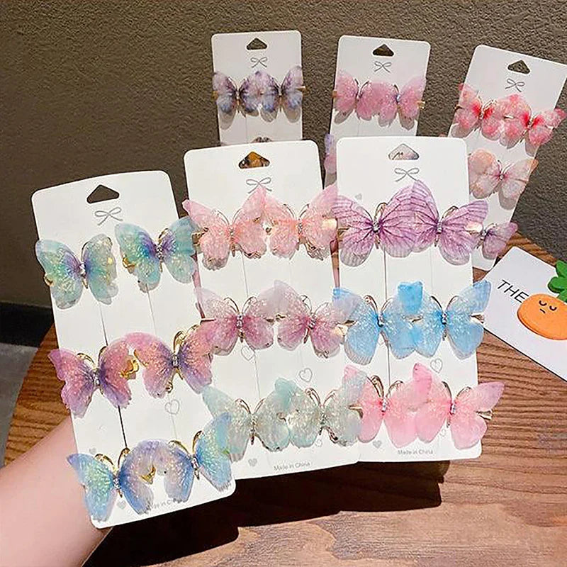 1pc Random Colorful Butterfly Hairpins Girl Hair Clips Barrettes Women Sweet Hair Ornament Rainbow Headwear Fashion Hair Accesso