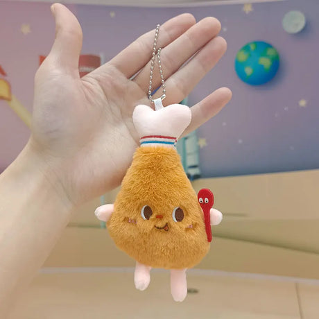 12cm Kawaii Food Bread Hamburger Hot Dog French Fries Plush Doll Soft Stuffed Plush Pendant Keychains for Children Gifts Toys