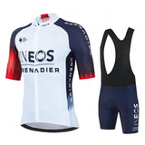 Ineos 2023 Men Short Sleeve Cycling Jersey Set Summer Bicicleta Clothing MTB Maillot Ropa Ciclismo Sportswear Blue Bicycle Suit