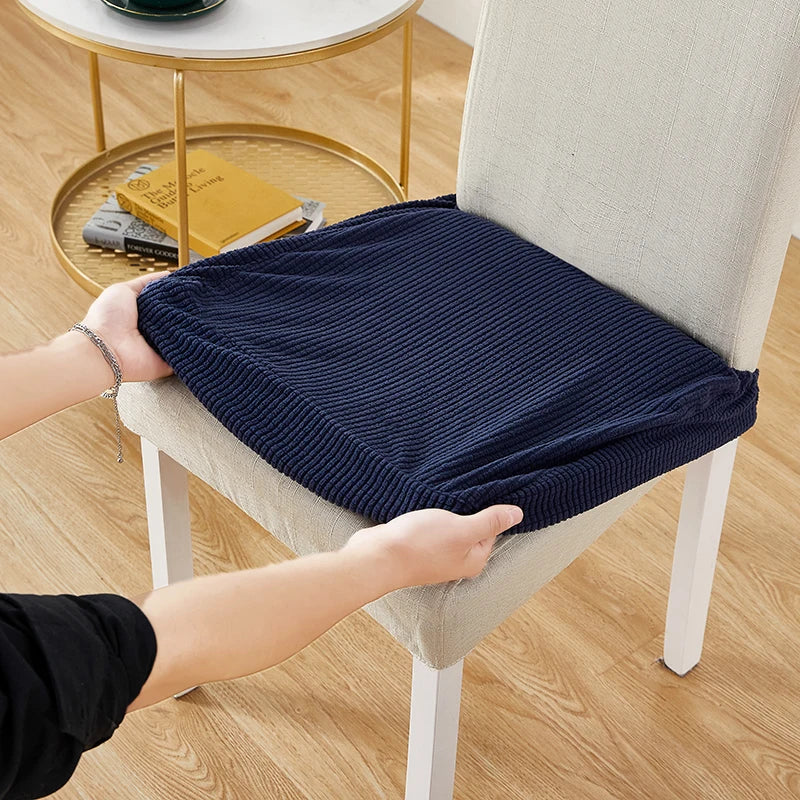 Jacquard Chair Cushion Cover for Elastic Chair Slipcovers for Dining Room Chair Protector Chair Seat Cover for Home Chair Covers