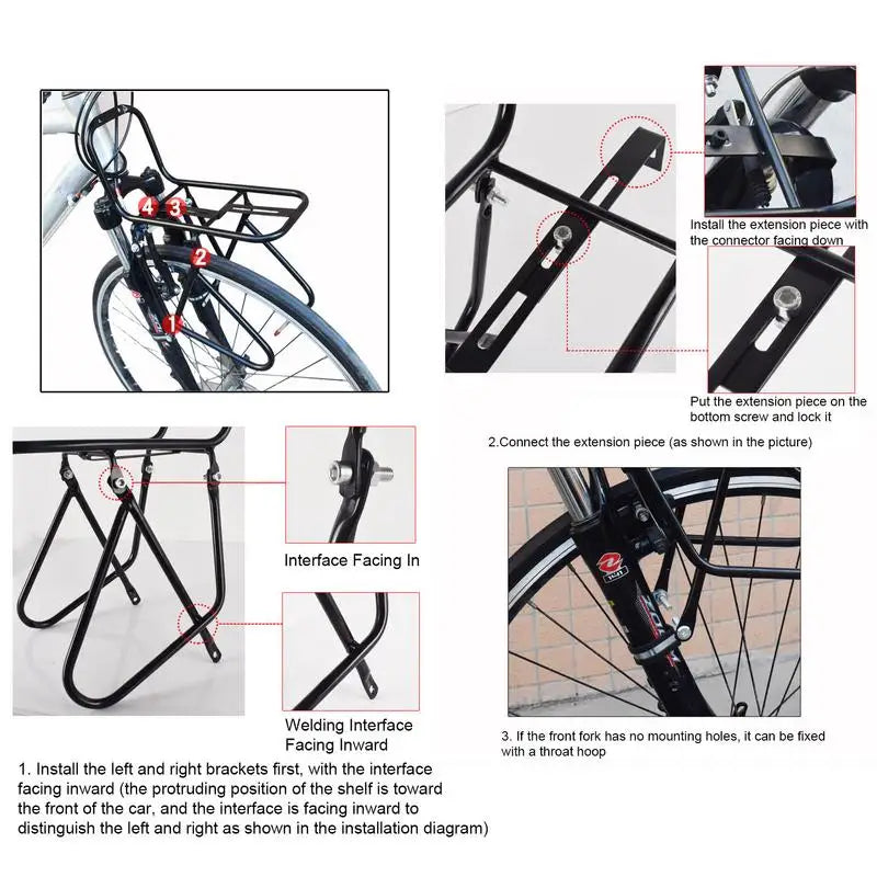 Bicycle MTB Racks Bike Front Carrier Rack Road Bike Cargo Racks Carrier Bag Luggage Shelf Bracket Bike Accessories