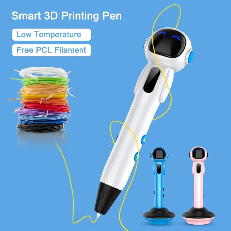 Creative Wireless 3D Drawing Pen for Kids - Safe Low-Temperature PCL Filament Art Tool, Perfect DIY Gift for New Year