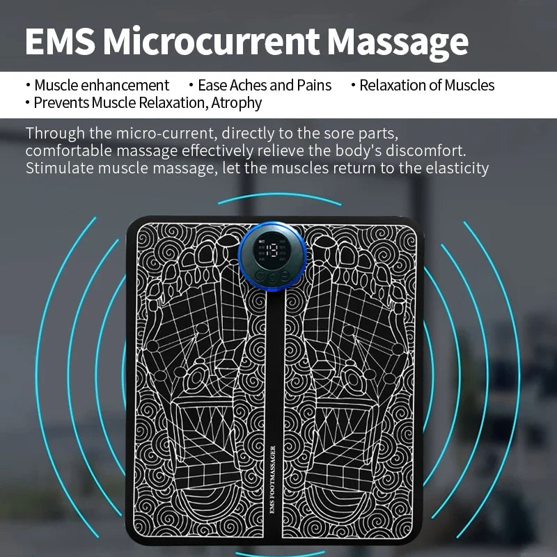 Foot Massager EMS Electric Pad Feet Acupoints Relax Massage Mat Pain Relief Blood Circulation Muscle Stimulation Instrument