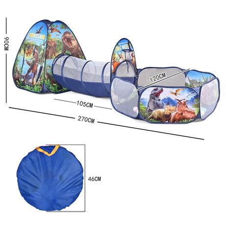 3 in 1 Portable Rocket Children's Tent Toys Camping Tent Kids Ball Pool  for Children Play House Crawling Tunnel Pop-up Tent