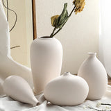 Nordic White Tabletop Vases Ceramic Flower Vase Living Room Decoration Home Pottery and Porcelain  Pot Living Room Decoration