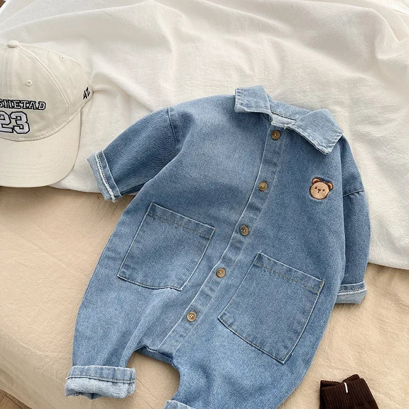 Baby Rompers Infant Boys Girls Clothes Denim Jumpsuits for Infants and Newborn Super Cute Outdoor Crawling Outfit Rompers