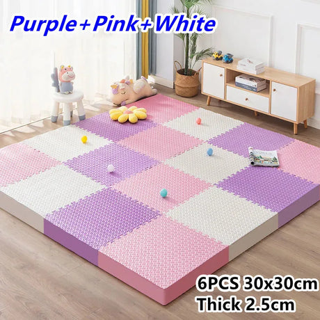 6PCS Foam Puzzle Mat Thick 2.5cm Puzzle Mat Baby Play Mats Baby Game Mat Foot Mat Children's Gym Play Mats Tatame Floor Mat