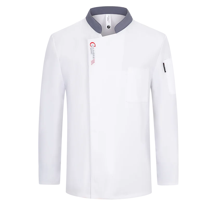 Men Long Sleeve Chef uniform Restaurant chef jacket with apron Cook Coat Chef T-shirt Work Uniform Waiter Hotel Clothes Logo