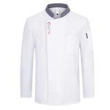 Men Long Sleeve Chef uniform Restaurant chef jacket with apron Cook Coat Chef T-shirt Work Uniform Waiter Hotel Clothes Logo