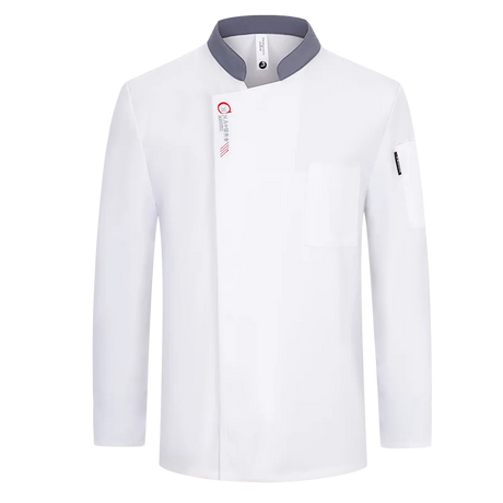 Men Long Sleeve Chef uniform Restaurant chef jacket with apron Cook Coat Chef T-shirt Work Uniform Waiter Hotel Clothes Logo