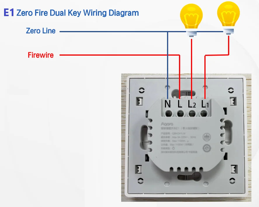 New Aqara Smart Wall Switch E1 ZigBee 3.0 Smart Home Wireless Key Light Switch Fire Wire With NO Neutral For Xiaomi Home Homekit