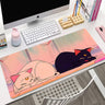 Cute Japan Cat Mouse Pad Large Gamer Mousepad DeskMat Computer Gaming Accessories Art Carpet 900x400 Play Mats Anime Office Mat