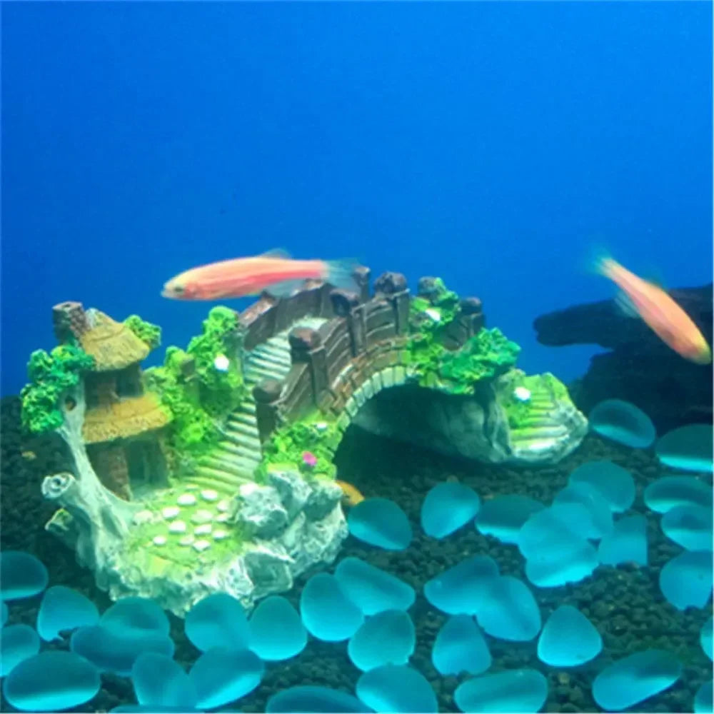 Pet Fish Artificial Tank Aquatic Decoration Landscape Ornament Cave Equipment Resin Bridge Accessories Aquarium