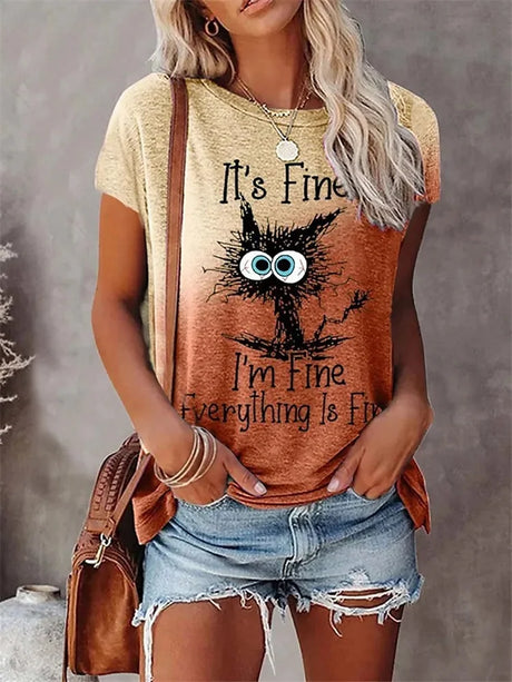 Summer New Women's Fashion T-shirt Round Neck Plus Size Shirt Tops 3D Printed Casual T Shirt Regular Street Femmes Wear