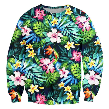 3D Print Plants Flower Leaf Hoodie For Men Long Sleeve Sweatshirt Harajuku Fashion Round Neck Hoodie Spring Autumn Pullovers