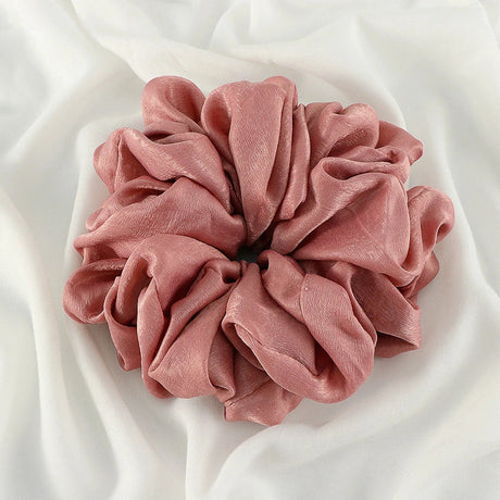 Big Size Shiny Chiffon Scrunchies for Muslim Women Custom Elastic Volumizing Oversized Neat Stitching Malaysian Bunch Hair Tie