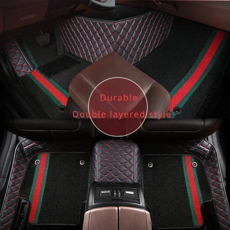 Customized Style Luxury Double Layer Car Floor Mat for BMW 5 Series E39 1995-2004 E60 F10 G30 2017-2022 Interior Details