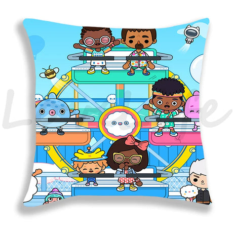 Toca Life World Pillow Case Home Decorative Toca Boca Throw Pillowcase 45*45cm Sofa Cartoon Cushion Covers Zipper Pillow Cover