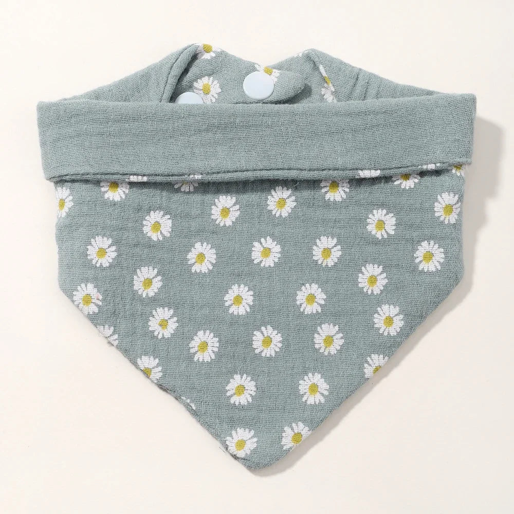 1/3Pcs Baby Headband Saliva Towel Set Floral Print Newborn Double Side Bibs Boys Girls Bandana Burp Cloths Feeding Smock Stuff