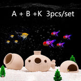 Clay Aquarium Decoration Ceramics Fish Tank Landscaping Shrimp Shelter Spawning Tank Breeding House Cave Pottery Pot Ornaments