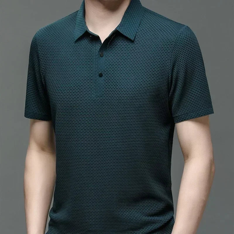 -VIP Link2 , Upto 5XL Summer New Men's Lop-up Hollow Short-sleeved Polo Shirt Ice Silk