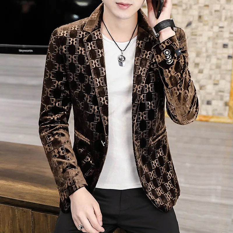 2023 New Four Seasons Casual Small Suit Men's Youth Slim Fit Suit Fashion Top Coat Men's Wear