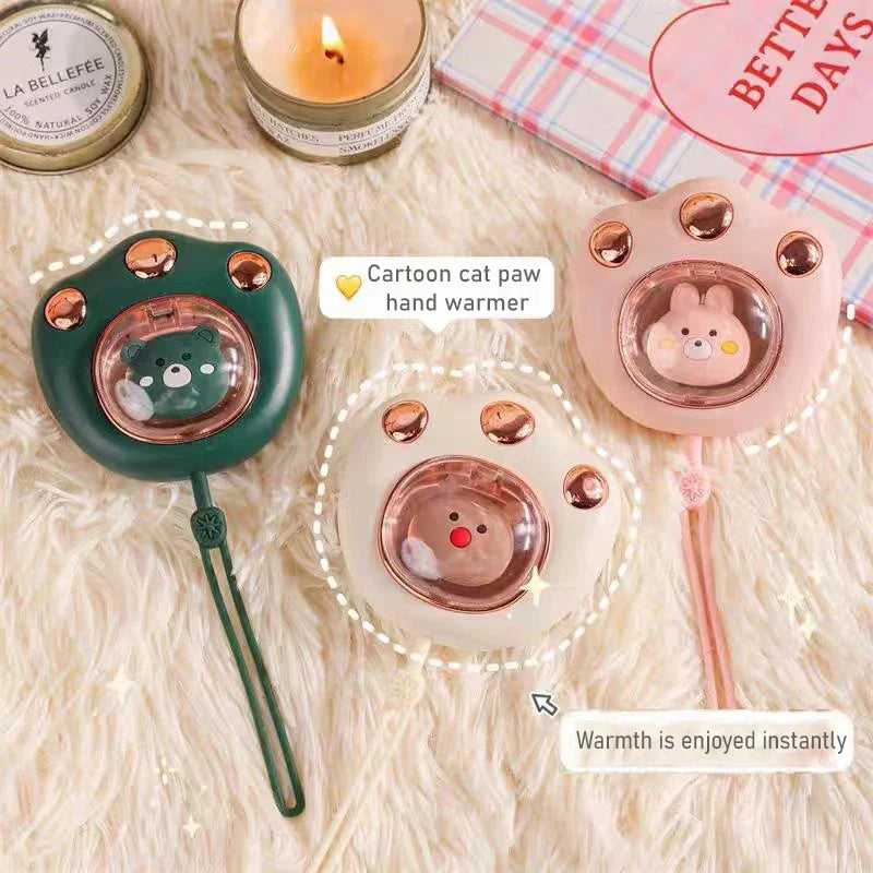 USB Rechargeable Hand Warmers Explosion-proof Cartoon Student Heaters 2-gear Temperature Adjustment for Winter Outdoor Traveling