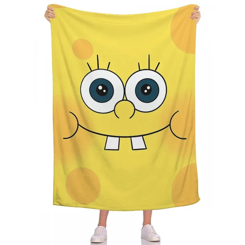 Fluffy Blankets Children Room S-Spongebobs Picnic Nap Sleep Camp Sofa Bedspread Baby Soft Blanket Flannel Wedding Birthday Gift