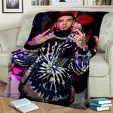 Free Anuel AA Rapper Hip Hop Singer Blanket,Soft Throw Blanket for Home Bedroom Bed Sofa Picnic Travel Office Cover Blanket Kids