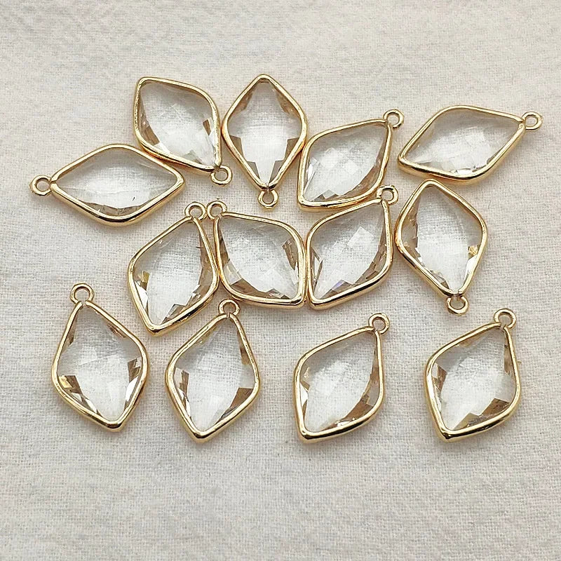 New Arrival! 24x14mm 50pcs Copper Crystal Oval Charm For Handmade Earring Necklace Parts DIY Accessories,Jewelry Findings