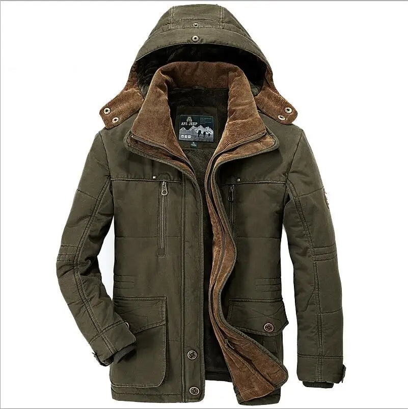 New Brand Thick Winter Parkas men Warm Cotton-Padded Jacket men Fleece With Fur parkas hombre invierno Plus Size 6XL 7XL