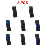 1~8PCS USB Hub USB 2.0 Hub Multi USB Splitter 3 Hab Use Power Adapter Multiple Expander 2.0 Hub With Switch For Laptop