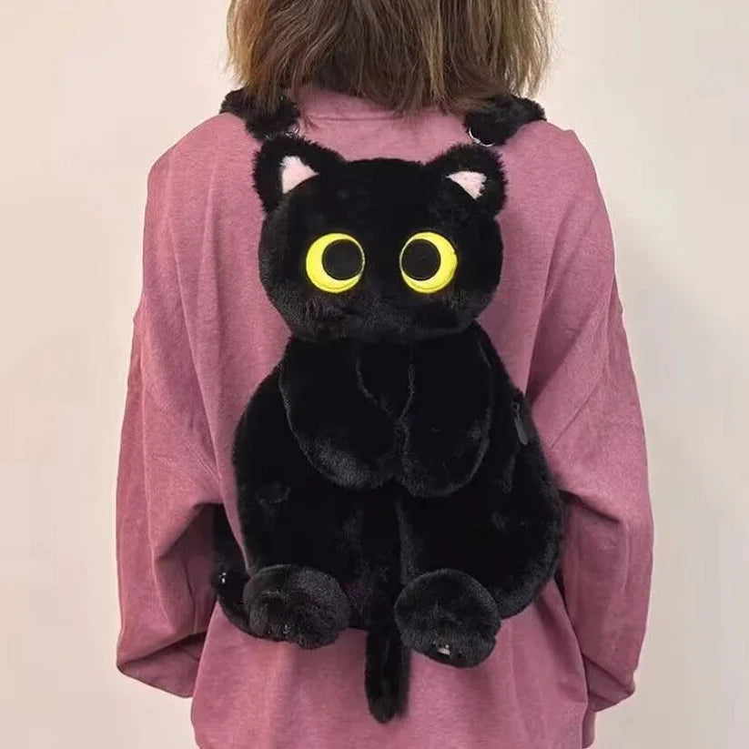 40cm Kawaii Plush Big Eyes Cat Toy Backpack Cute Large-capacity Stuffed Animals Bags Boys Girls Women Soft Toy Backpack Gifts