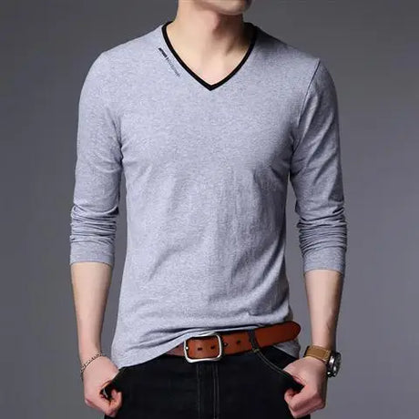 Korean Fashion Men Long Sleeve Polo Shirts Spring Autumn New T-shirt Loose Versatile Male Clothes Business Casual Cotton Tops