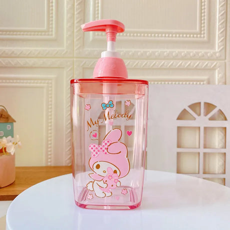 Sanrio Candy Color Soap Bottle Hello Kitty Cinnamoroll Girly Heart Press Bottle Bathroom Shower Gel Shampoo Dispensing Bottle