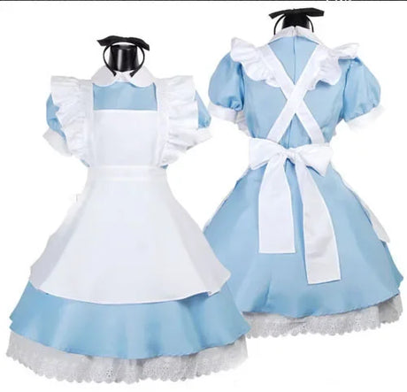 Maid Costume Stage Performance Costume Alice in Wonderland Blue Light Tone Lolita Maid Costume Cos Maid Costume