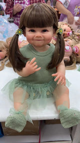 NPK 55CM Full Body Soft Silicone Reborn Toddler Doll Raya Lifelike Soft Touch High Quality Doll Gifts for Children