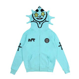 Y2k Zip Up Hoodie Printed Graphic Hip Hop Full Zip Hoodies High Street Fashion Brand Hooded Coat Harajuku Streetwear Sweatshirts