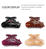 Cartoon Starfish Hair Clips for Women Rhinestone Acrylic Crab Hair Clip Travel Vacation Jewelry Shark Clip Popular Hair Catches