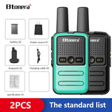 Btoera 2 Pcs Mini Walkie Talkie PMR 446 Portable Two-way Radio Ht PTT Walkie-talkies 5W 16CH UHF 400-470MHz Portable Radio for