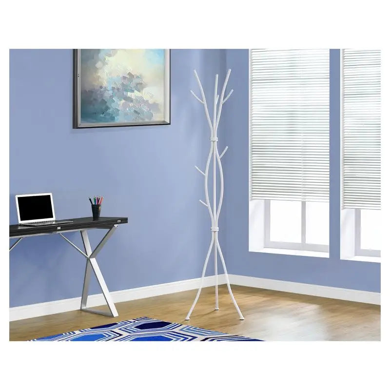 Elegant White Metal Coat Rack for Modern Home Decor