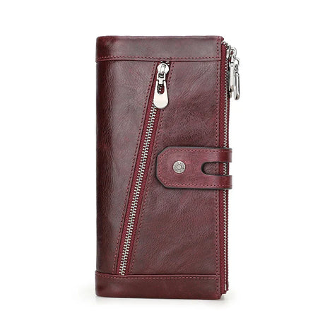 CONTACT'S Genuine Leather Long Women Wallets Luxury Designer Card Holder Coin Purse Money Clip Phone Pocket Unisex Men Wallets