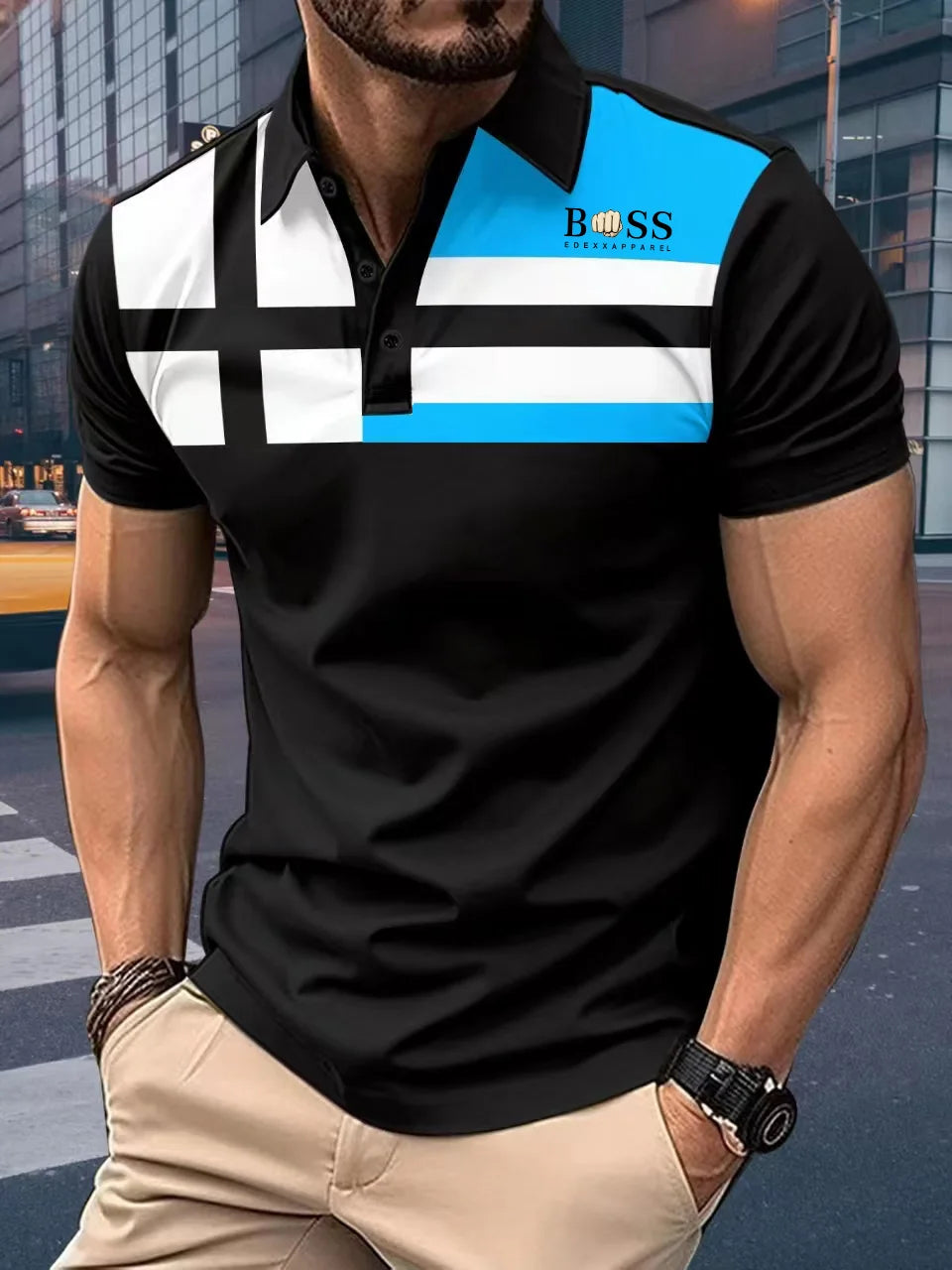 New spring and autumn men's long sleeve polo shirt breathable fashion casual sports round neck fitness long sleeve T-shirt