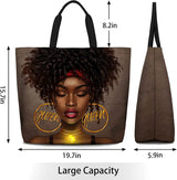 Women Tote Bags African American Women Satchel Handbags Black Girl Magic Shoulder Bag Large Capacity For Gym Travel Shopping