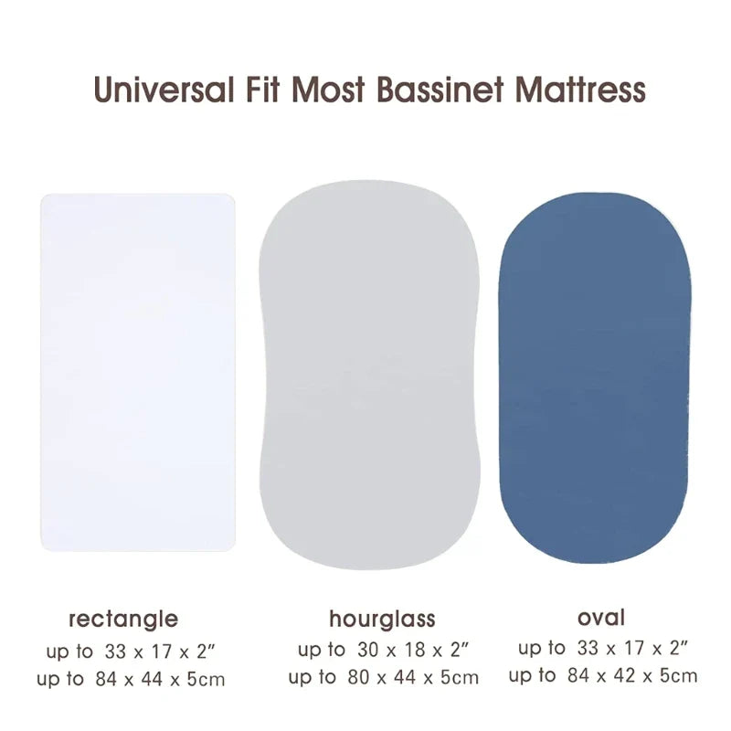 2Pcs Baby Fitted Bassinet Sheet Newborn Changing Pad Cover Solid Breathable Crib Fitted Sheets Cradles Mattress Cover