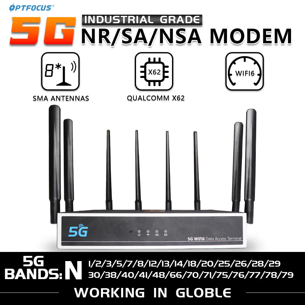 OPTFOCUS 5G NR SA NSA Router With SIM Card Modem 1800M WIFI6 LTE Card Repetidor Wifi 5G CPE Wi fi Route Mobile Wifi Router