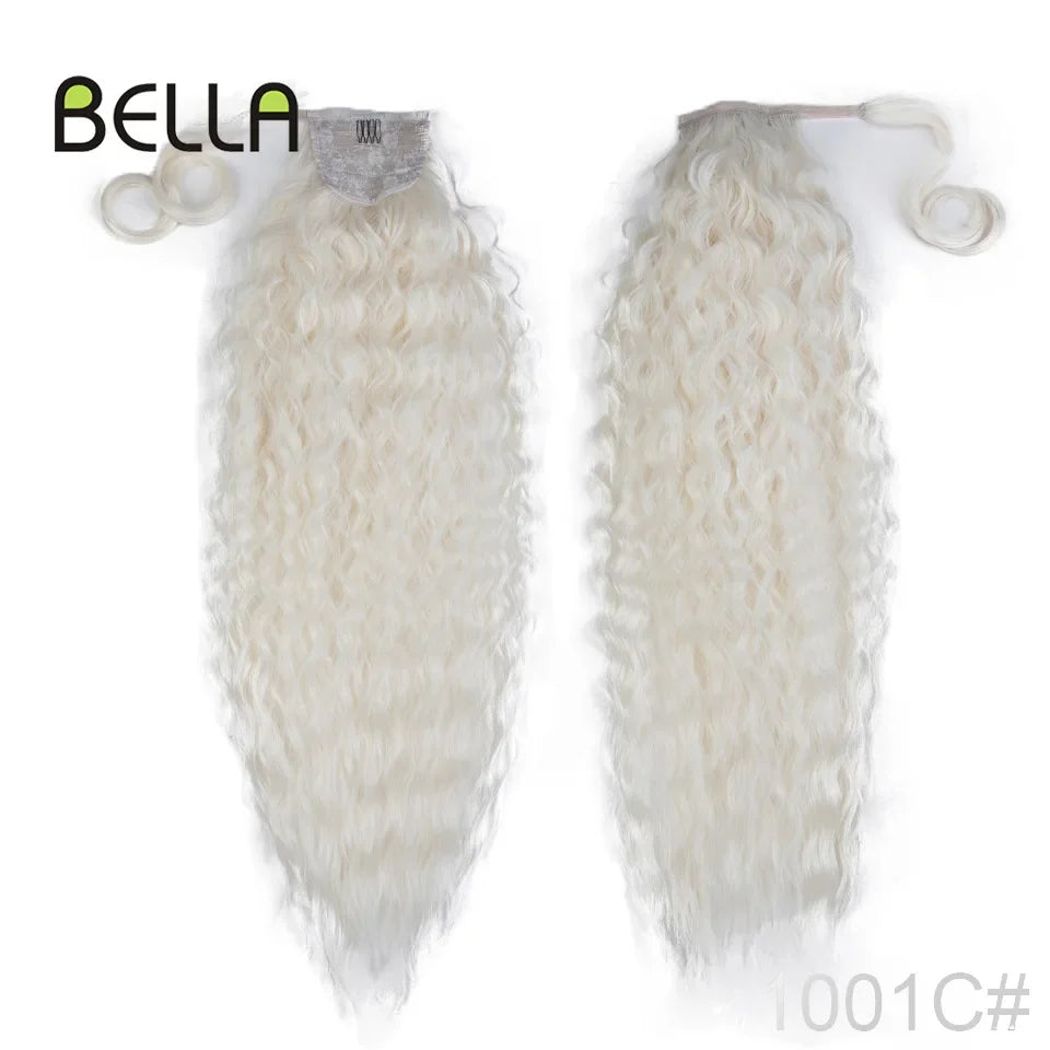 Bella Curly Synthetic Hair Ponytail Extensions 30 Inch Long Curly Ponytail Clip In Hair For Women Wrap Around