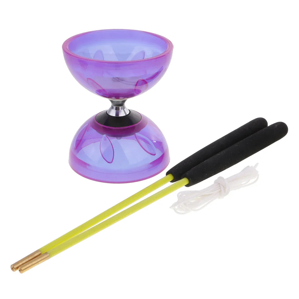 3 Triple Bearing Juggling Diabolo Toy with String Metal Sticks  Yoyo Professional Educational Toy 13/10.5cm Diameter